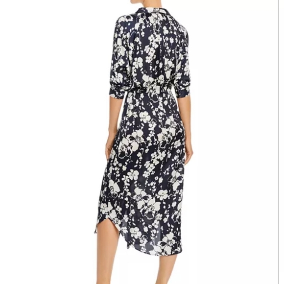 Joie Emmalynn Midi Floral Navy and White Dress - Picture 2 of 3